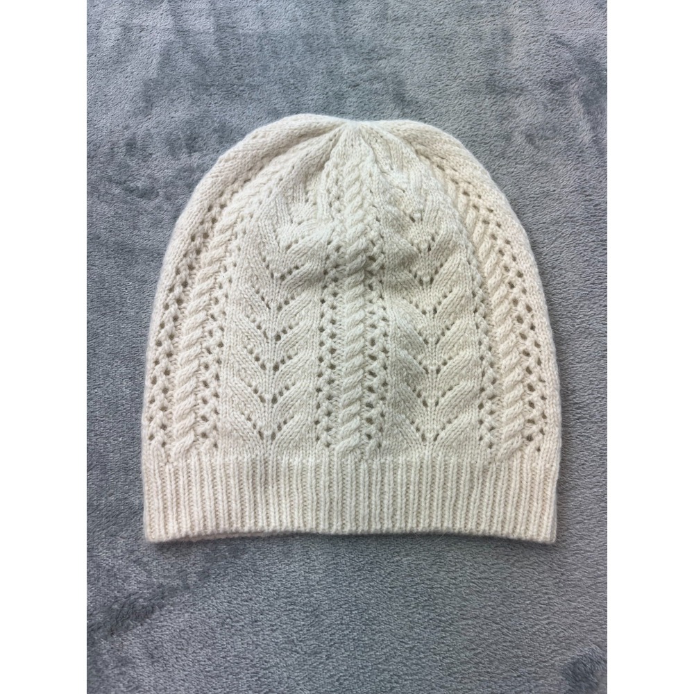 Knit Skull Cap Hat Lightweight Cream Ivory Unisex Beanie One Size